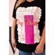 Women's black T-shirt with pink detail Day dream 33318 - For women Women's black T-shirt with pink detail Day dream 33318