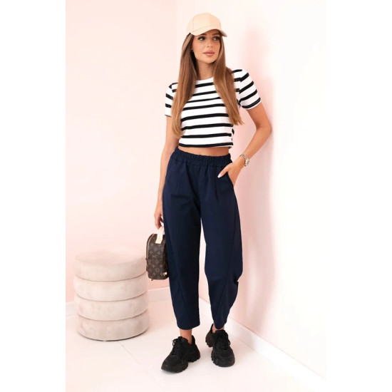 Women's dark blue trousers Punto 32155 - Jeans and Trousers Women's dark blue trousers Punto 32155