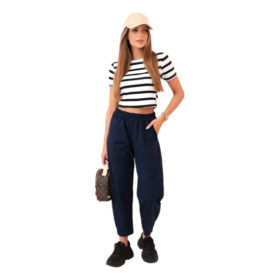 Women's dark blue trousers Punto 32155 - Jeans and Trousers Women's dark blue trousers Punto 32155