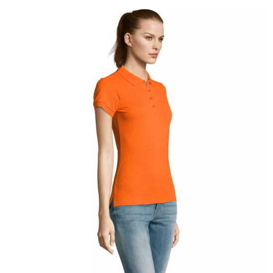 Moteriški oranžiniai polo marškinėliai Passion PK11343 - Marškinėliai Moteriški oranžiniai polo marškinėliai Passion PK11343