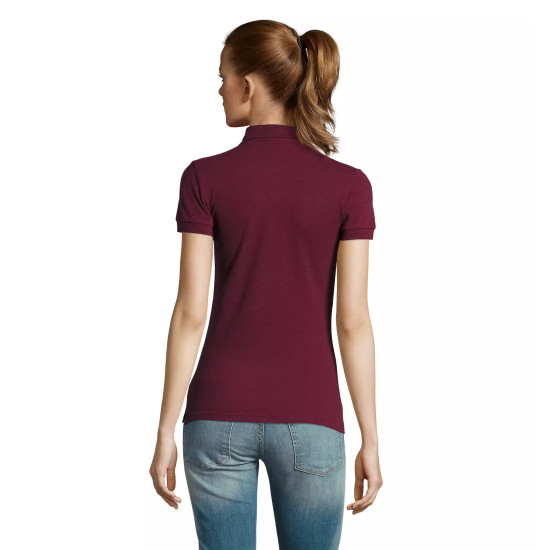Moteriški bordo polo marškinėliai Passion PK11343 - Marškinėliai Moteriški bordo polo marškinėliai Passion PK11343