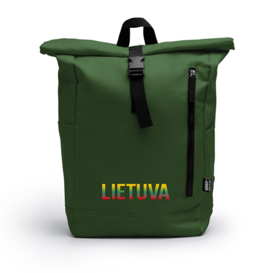Tummanvihreä reppu Tricolour Lietuva PK4047 - Miesten asusteet Tummanvihreä reppu Tricolour Lietuva PK4047