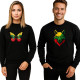 Czarny zestaw sweter motylek-wilk PK4014 - Odzież z napisami Czarny zestaw sweter motylek-wilk PK4014