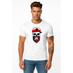 Vyriški balti marškinėliai Poland skull cap Vyriški balti marškinėliai Poland skull cap