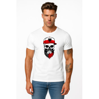 Мужские белые футболки Poland skull cap