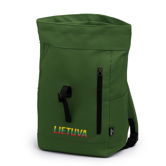 Tummanvihreä reppu Tricolour Lietuva PK4047 - Miesten asusteet Tummanvihreä reppu Tricolour Lietuva PK4047