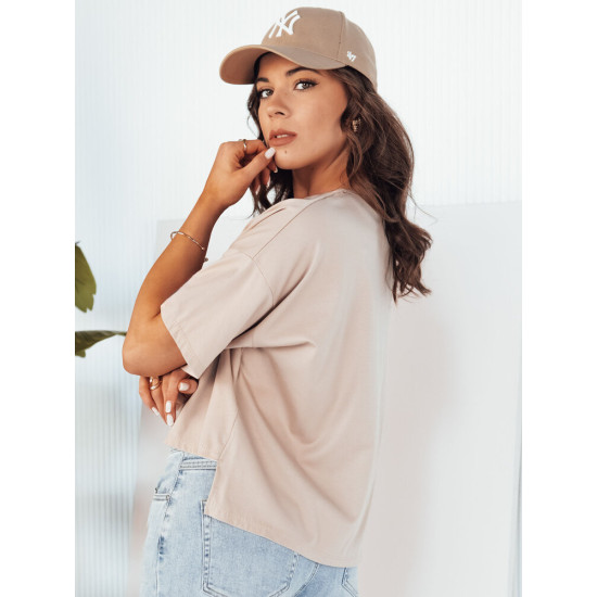 Moteriški oversize tipo rusvi marškinėliai Eling Marškinėliai