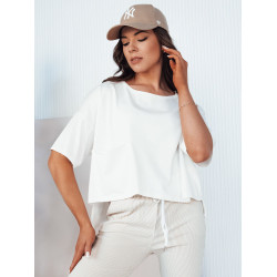 Moteriški oversize tipo balti marškinėliai Eling Moteriški oversize tipo balti marškinėliai Eling