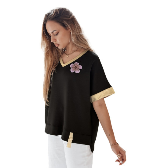 Women's oversized black shirt Shine RY2912 - For women Women's oversized black shirt Shine RY2912