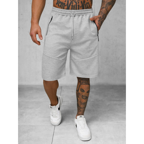 Vyriški pilki sportiniai šortai Novak JS/15K1822/2 - Šortai | Bridžai Vyriški pilki sportiniai šortai Novak JS/15K1822/2