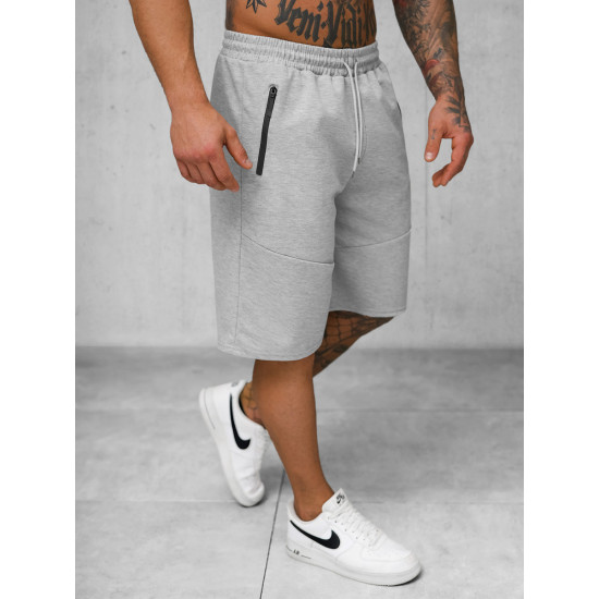 Vyriški pilki sportiniai šortai Novak JS/15K1822/2 - Šortai | Bridžai Vyriški pilki sportiniai šortai Novak JS/15K1822/2