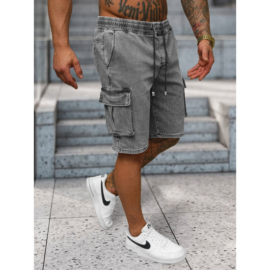 Vyriški džinsiniai pilki šortai Walker NB/MP0313GC - Šortai | Bridžai Vyriški džinsiniai pilki šortai Walker NB/MP0313GC