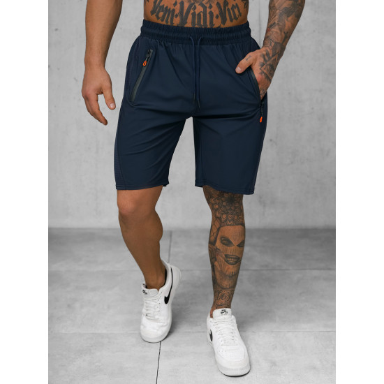 Vyriški tamsiai mėlyni sportiniai šortai Angus JS/12K1803/25 - Šortai | Bridžai Vyriški tamsiai mėlyni sportiniai šortai Angus JS/12K1803/25