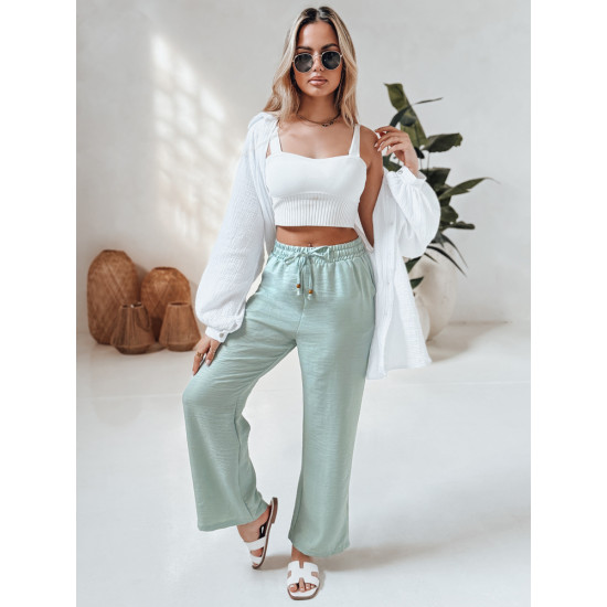 Women's mint coloured casual trousers Fiona UY2644 - Jeans and Trousers Women's mint coloured casual trousers Fiona UY2644