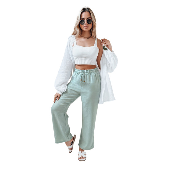 Women's mint coloured casual trousers Fiona UY2644 - Jeans and Trousers Women's mint coloured casual trousers Fiona UY2644