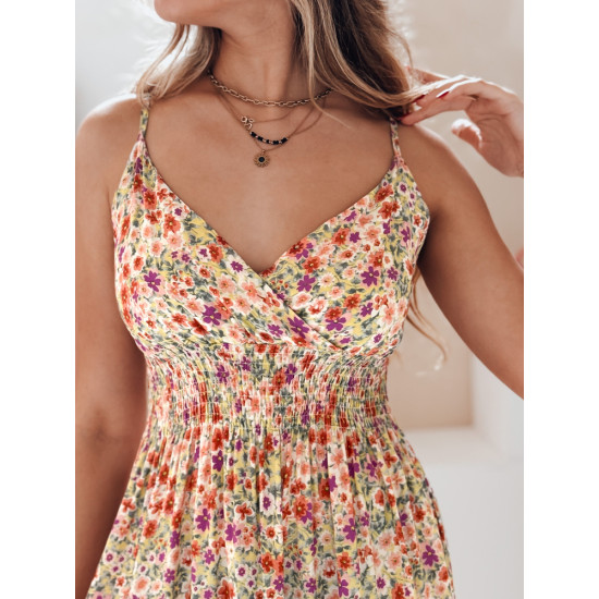 Flori long dress for women with purple flowers EY2637 - Dresses and tunics Flori long dress for women with purple flowers EY2637