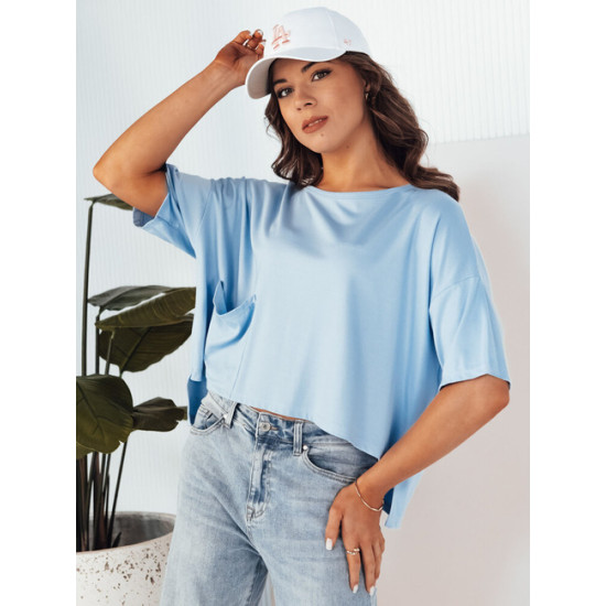 Moteriški oversize tipo mėlyni marškinėliai Eling Marškinėliai
