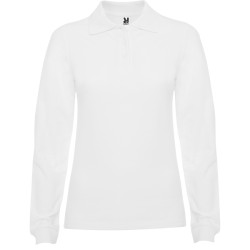 Moteriški balti polo marškinėliai ilgomis rankovėmis Estrella