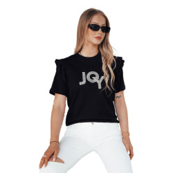 Moteriški juodi marškinėliai Joy  Moteriški juodi marškinėliai Joy