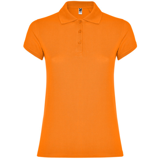 Moteriški oranžiniai polo marškinėliai Star Star - Apranga reklamai Moteriški oranžiniai polo marškinėliai Star Marškinėliai | Polo Roly