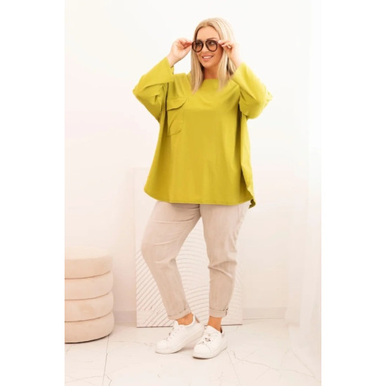 Women's blouse in mustard colour Margo 34183 - For women Women's blouse in mustard colour Margo PLUS size for women