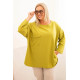 Women's blouse in mustard colour Margo 34183 - For women Women's blouse in mustard colour Margo PLUS size for women