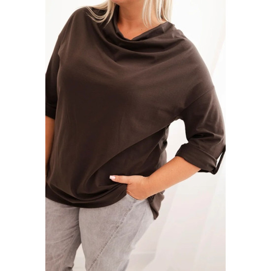 Women's brown blouse Tera PLUS size for women