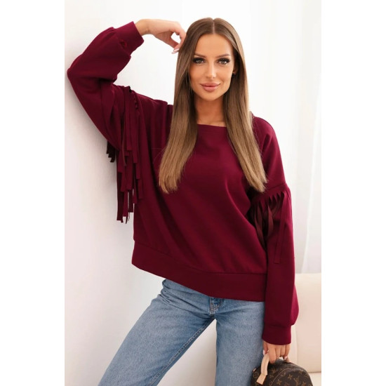 Moteriškas bordo džemperis Melinda ART0324 - Džemperiai Moteriškas bordo džemperis Melinda Džemperiai be gobtuvo