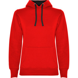 Moteriškas raudonas/juodas džemperis su gobtuvu Urban women