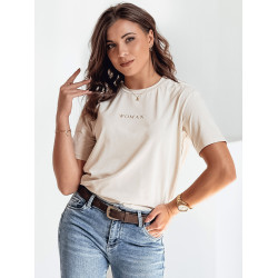 Moteriški rusvi marškinėliai Woman Moteriški rusvi marškinėliai Woman