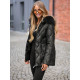 Moteriška juodos spalvos striukė su juodu kailiuku Mona Striukės