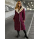 Moteriškas dygsniuotas bordo spalvos striukė Charlot Striukės