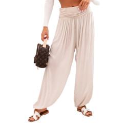 Moteriškos rusvos kelnės su klostėmis Prosa