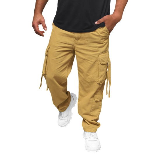 Men's wide brown trousers Erven O/E9838H - For men Men's wide brown trousers Erven Trousers