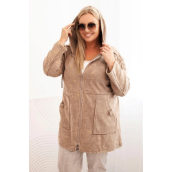 Moteriškas rudas džemperis su gobtuvu Alvor