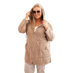 Moteriškas rudas džemperis su gobtuvu Alvor