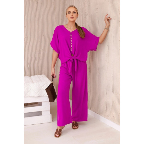 Moteriškas violetinis komplektas Folk Moteriški komplektai