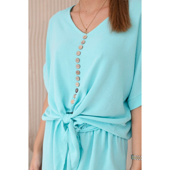Women's blue set Folk Women's suits