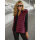 Sieviešu bordo krāsas veste ar kapuci Senti JS/11Z8225 - Sievietēm Sieviešu bordo krāsas veste ar kapuci Senti Sieviešu vestes