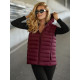 Sieviešu bordo krāsas veste ar kapuci Senti JS/11Z8225 - Sievietēm Sieviešu bordo krāsas veste ar kapuci Senti Sieviešu vestes