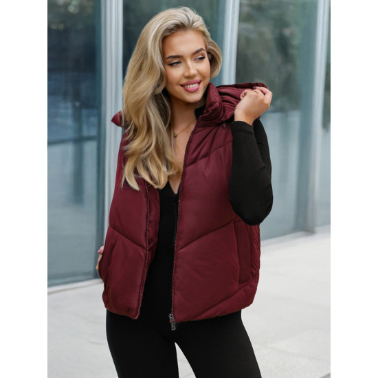 Women's burgundy waistcoat Gusti Women's waistcoats