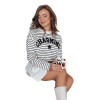 Women's white/black striped sweater Charming
