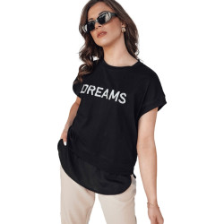 Moteriški juodos spalvos marškinėliai Dreams Moteriški juodos spalvos marškinėliai Dreams