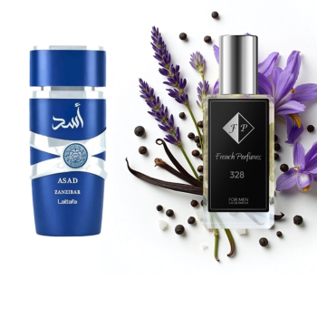 No328 perfume inspired by Lattafa Asad Zanzibar 104 ml 