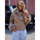 Moteriška ruda striukė su kailiuku Real Moteriškos striukės