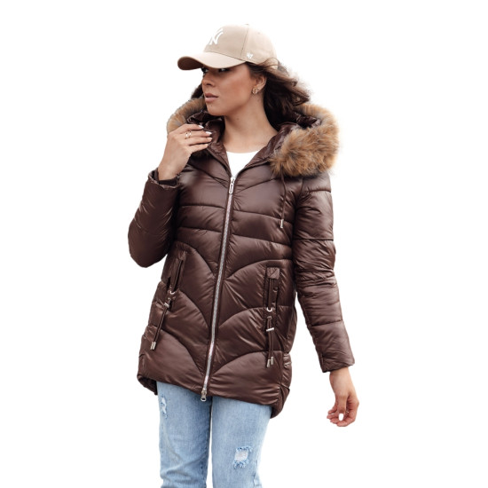 Moteriška žieminė ruda striukė Jessica Moteriškos striukės