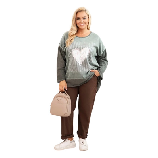 Women's khaki jumper Love ART1507 - For women Women's khaki jumper Love Women's sweaters