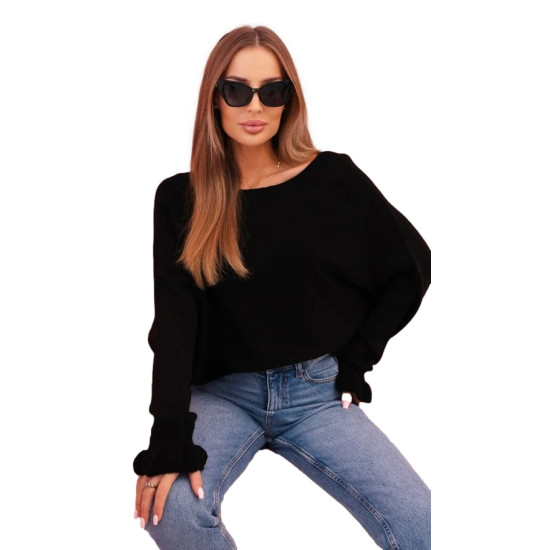 Moteriškas juodas megztinis Aidina Moteriški megztiniai