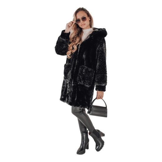 Moteriškas juodas paltas Modi Moteriškos striukės