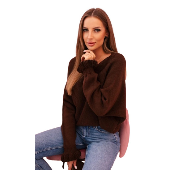 Moteriškas rudas megztinis Aidina Moteriški megztiniai